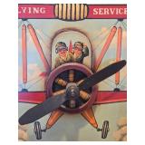 Vintage Style Wooden Nautical "Fantastic Flying Services" Airplane Sign