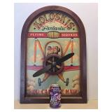 Vintage Style Wooden Nautical "Fantastic Flying Services" Airplane Sign
