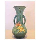 Beautiful Large Signed ROSEVILLE Art Pottery 2-Handled Vase