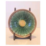 Antique Majolica Sunflower Plate