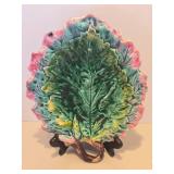 Antique Etruscan Majolica Oak Leaf Tray
