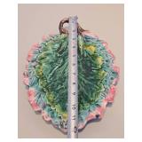 Antique Etruscan Majolica Oak Leaf Tray