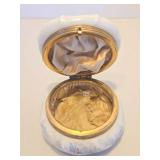 Larger Size Vintage WAVECREST Hand Painted Hinged Dresser Box