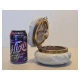 Larger Size Vintage WAVECREST Hand Painted Hinged Dresser Box