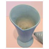 2 Excellent Signed Vintage VAN BRIGGLE Blue Art Pottery Vases