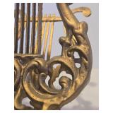 Vintage Gilt Cast Iron Musical Magazine Rack or Sheet Music Holder
