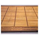 Nice Large Handmade Multi-Wood Inlaid Cribbage Board