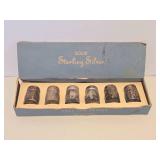 Set of 6 Individual Small Sterling Silver Salt Shakers