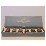 Set of 6 Individual Small Sterling Silver Salt Shakers