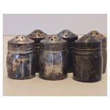Set of 6 Individual Small Sterling Silver Salt Shakers