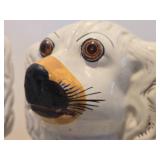 Large Pair of Genuine Antique Victorian Staffordshire Spaniel Ceramic Dogs