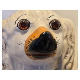 Large Pair of Genuine Antique Victorian Staffordshire Spaniel Ceramic Dogs