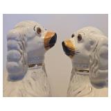 Large Pair of Genuine Antique Victorian Staffordshire Spaniel Ceramic Dogs