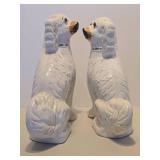 Large Pair of Genuine Antique Victorian Staffordshire Spaniel Ceramic Dogs