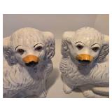 Large Pair of Genuine Antique Victorian Staffordshire Spaniel Ceramic Dogs