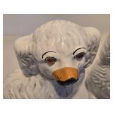 Large Pair of Genuine Antique Victorian Staffordshire Spaniel Ceramic Dogs