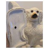 Large Pair of Genuine Antique Victorian Staffordshire Spaniel Ceramic Dogs