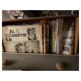 Contents of Dresser - Historic Newspapers etc