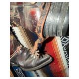 Group of Vintage Old Western Gear - Boots w/Old Spurs, Lassos & Hats