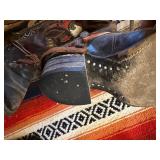 Group of Vintage Old Western Gear - Boots w/Old Spurs, Lassos & Hats