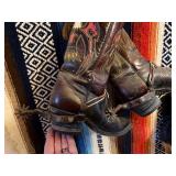 Group of Vintage Old Western Gear - Boots w/Old Spurs, Lassos & Hats