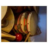 Large Estate Lot of Old Vintage Tambourines & Maracas