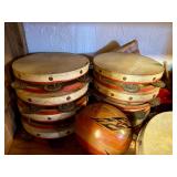 Large Estate Lot of Old Vintage Tambourines & Maracas
