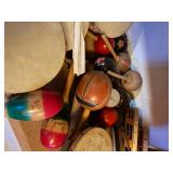 Large Estate Lot of Old Vintage Tambourines & Maracas
