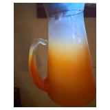 Nice Looking Vintage Mid Century Orange Juice Pitcher & Glasses Set