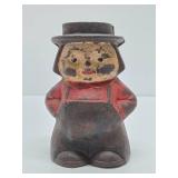Old Vintage Cast Iron Amish Man Coin Bank