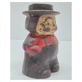 Old Vintage Cast Iron Amish Man Coin Bank