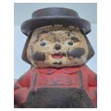 Old Vintage Cast Iron Amish Man Coin Bank