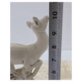 Vintage RED WING Art Pottery Deer Flower Frog w/Original Base