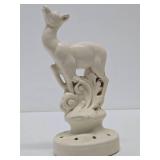 Vintage RED WING Art Pottery Deer Flower Frog w/Original Base