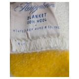Vintage Hudson Bay Style Wool Blanket from Montgomery Wards