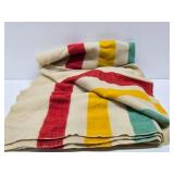Vintage Hudson Bay Style Wool Blanket from Montgomery Wards
