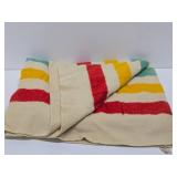 Vintage Hudson Bay Style Wool Blanket from Montgomery Wards