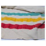 Vintage Hudson Bay Style Wool Blanket from Montgomery Wards