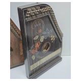 4 Antique Zither / Harp Musical Stringed Instruments