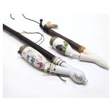 2 Antique German Porcelain Pipes