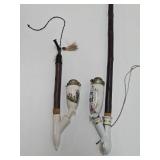 2 Antique German Porcelain Pipes