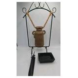 Vintage Terracotta Water Jug, Pottery dish, hat hanger