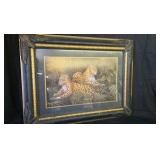 Framed Leopard painting