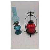 Oil lamp and  candle