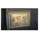 Framed Leopard painting