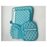 Basket w/utensils and oven gloves