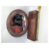 Mirror with shelf 2 pottery bowls