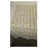 Vintage Baby Quilt with cross stitching animals.