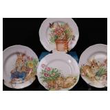Pier 1 Hop Town Bunnies Salad Plates - 4-Piece Set - Rabbit Floral Design