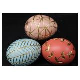 White Ceramic Rabbit Figurine - Includes 3 Decorated Easter Eggs